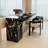 Black Rectangular Solid + Manufactured Wood+Acrylic desk-1641328537