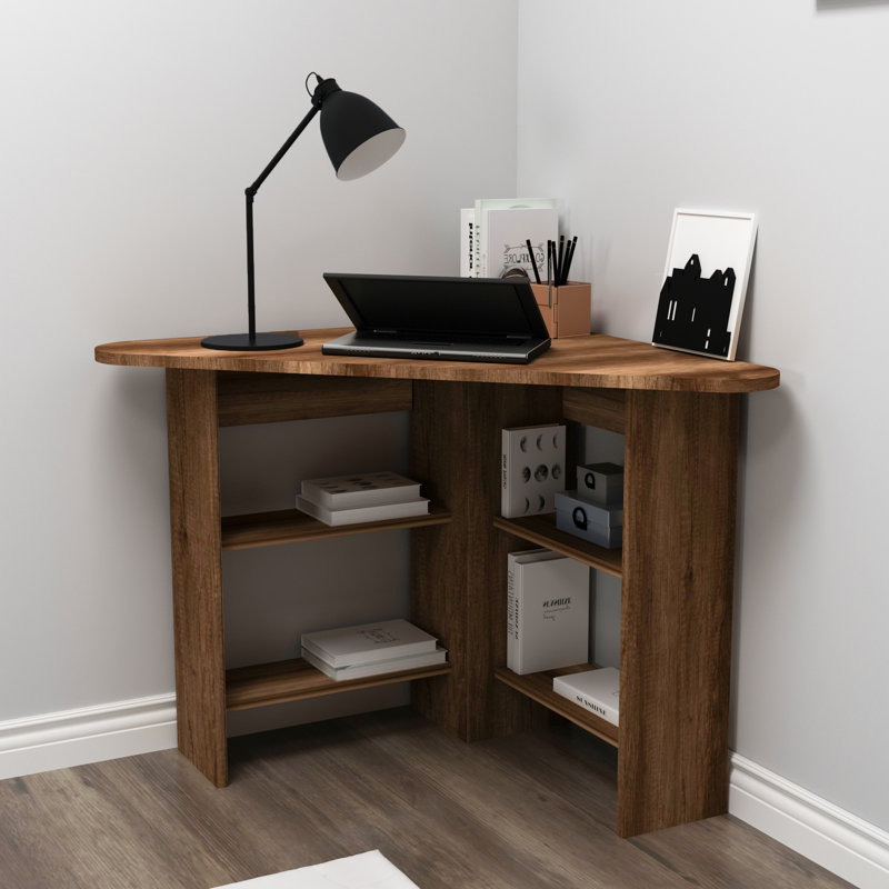 Fade Modular Computer Desk, Light Walnut