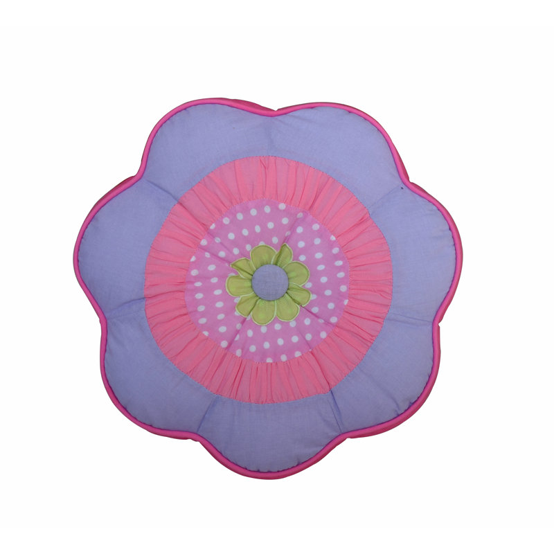 Blossom Round Flower Cotton Throw Pillow