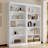 83" Tall Wood Bookcase Suite ,5-Tier Home Decor Bookshelves Suite With Adjustable Shelves,Storage Organizer For Cds/Books/Movies,Free Standing Storage Shelves Suite For Living Room,Office,White-1590710012