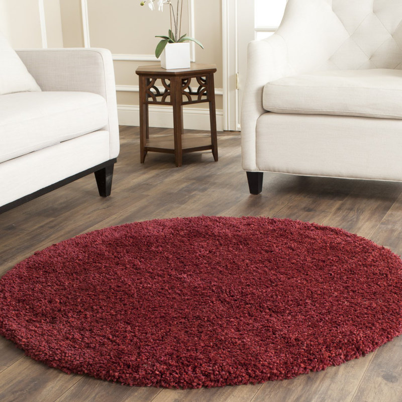 Delane Area Rug, Round 6'7", Maroon