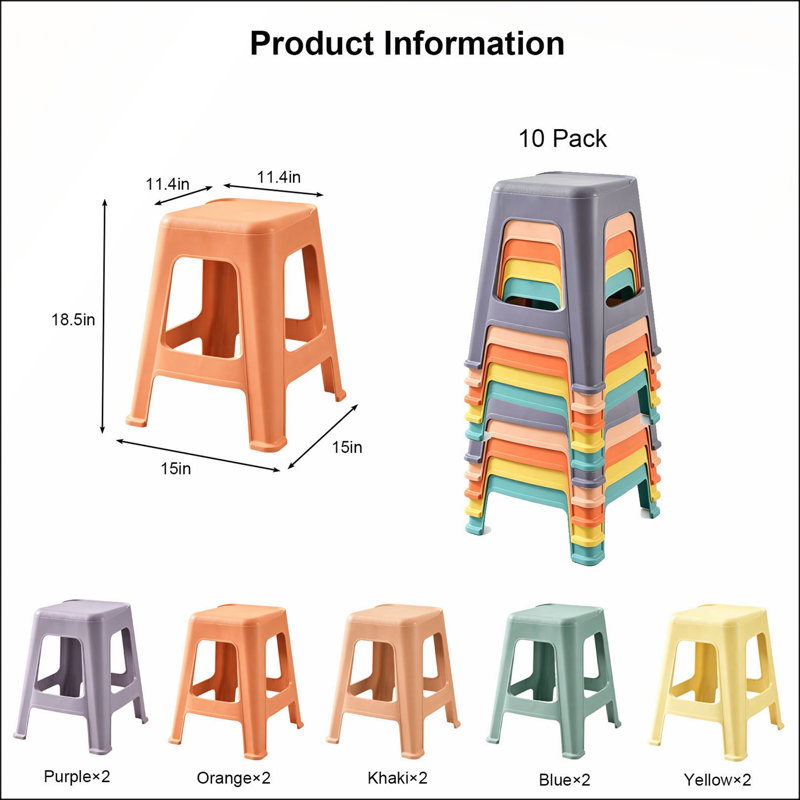 10 Pack Stackable Classroom Stools