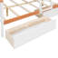 Lit superposé simple au-dessus d'un lit double en bois avec garde-robe, tiroirs, tablettes et lumière DEL (blanc + orange)