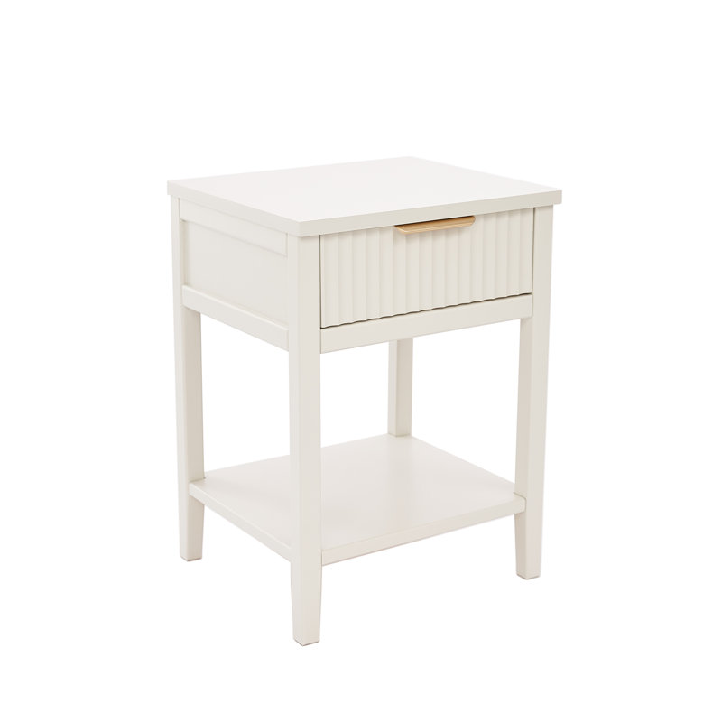Abriela 40 cm W Bedside Table, White