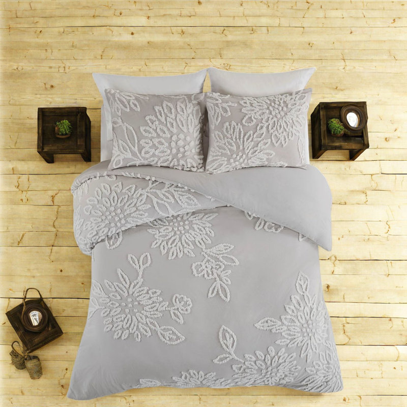 Ensemble de literie élégant en chenille de coton, style maison de campagne pour la décoration intérieure