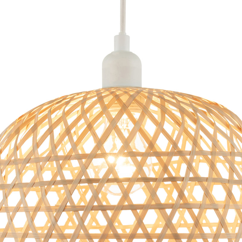 20cm H Rattan Drum Pendant Shade ( No Direct Attachment Method ) in Brown