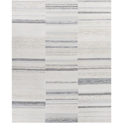 Tapis gris noué à la main Roden