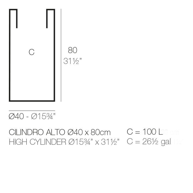 Pot à fleurs en résine Cilindro, Taupe, H 31,5 po x l 15,75 po x P 15,75 po