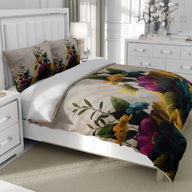 Ensemble de housse de couette , Housse de couette pour grand lit et 2 taies décor