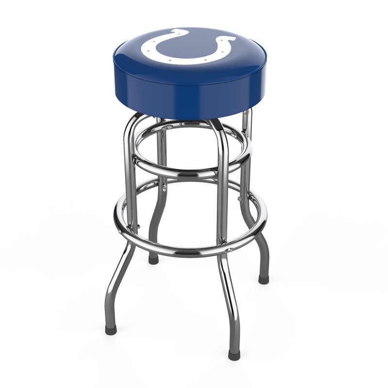 Commercial Grade Chrome Swivel Bar Stool with Vibrant Team Colors  , Indianapolis Colts