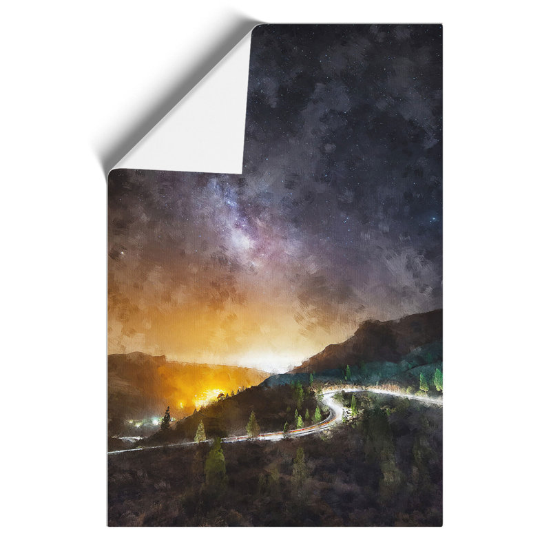 Stars over Gran Canaria in Spain Painting - Frameless Print, 42cm H x 30cm W x 0.1cm D