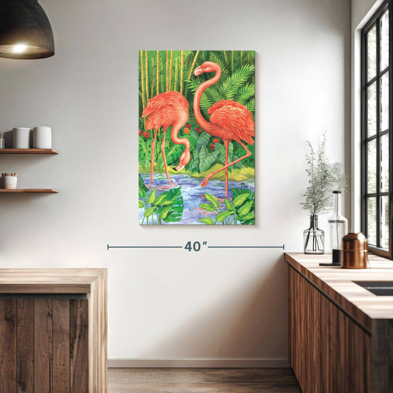 Brampt Bamboo Flamingo, 39" H x 26" W