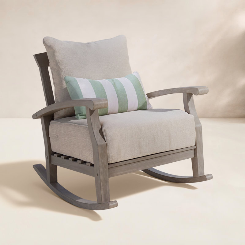Chaise de patio en teck avec coussins Caterina Summerton
