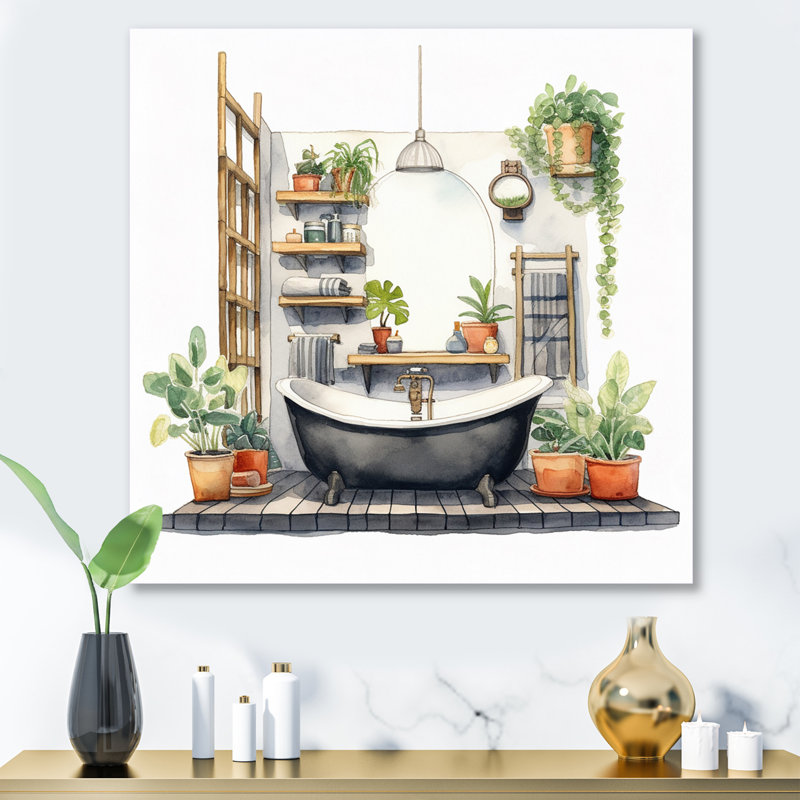 Décor de salle de bain naturel XXIX - impression sans cadre sur métal, H 16 po x l 16 po x P 1 po