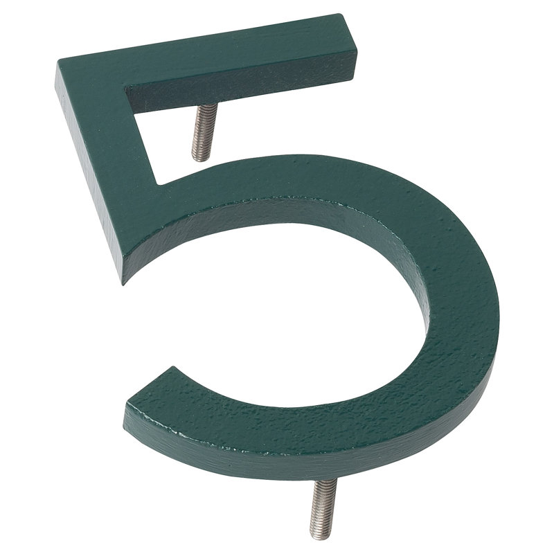 24 in. Flat Floating Mount House Number, Hunter Green, 5