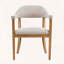 Chaise de salle à manger rembourrée à structure en bois avec accoudoirs et finition naturelle, ensemble de 2-908212765