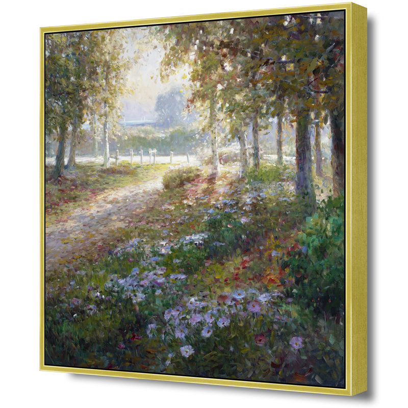 Autumn Morning Walk Print, 26" H x 26" W, Gold