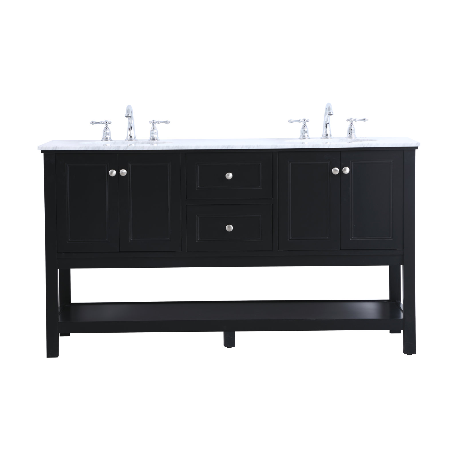 Bonsai 60'' Double Bathroom Vanity, Black