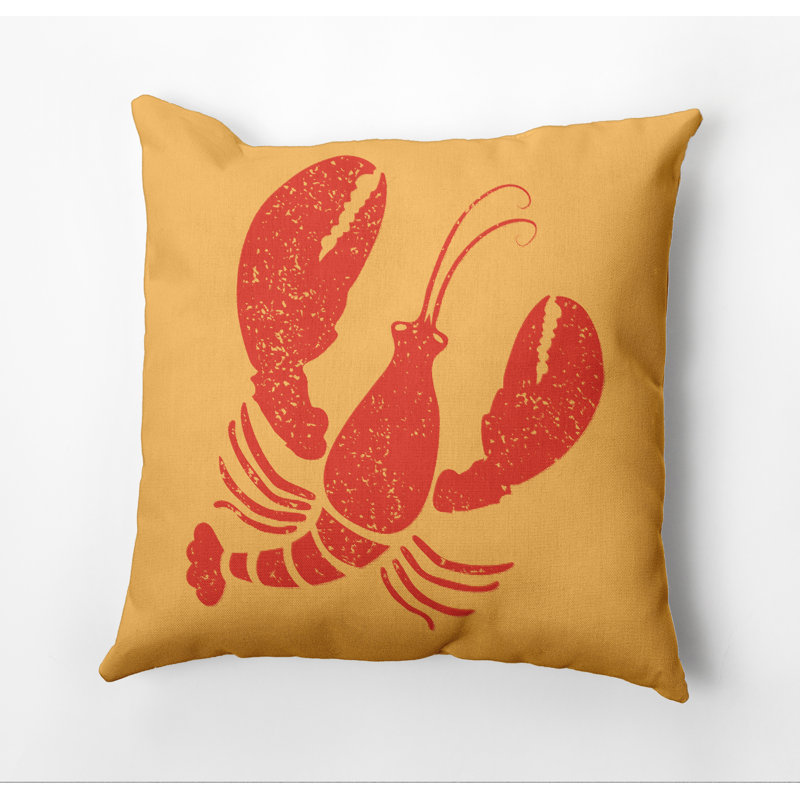 Nautical Nights Outdoor Reversible Throw Pillow, 18"x18", Yellow