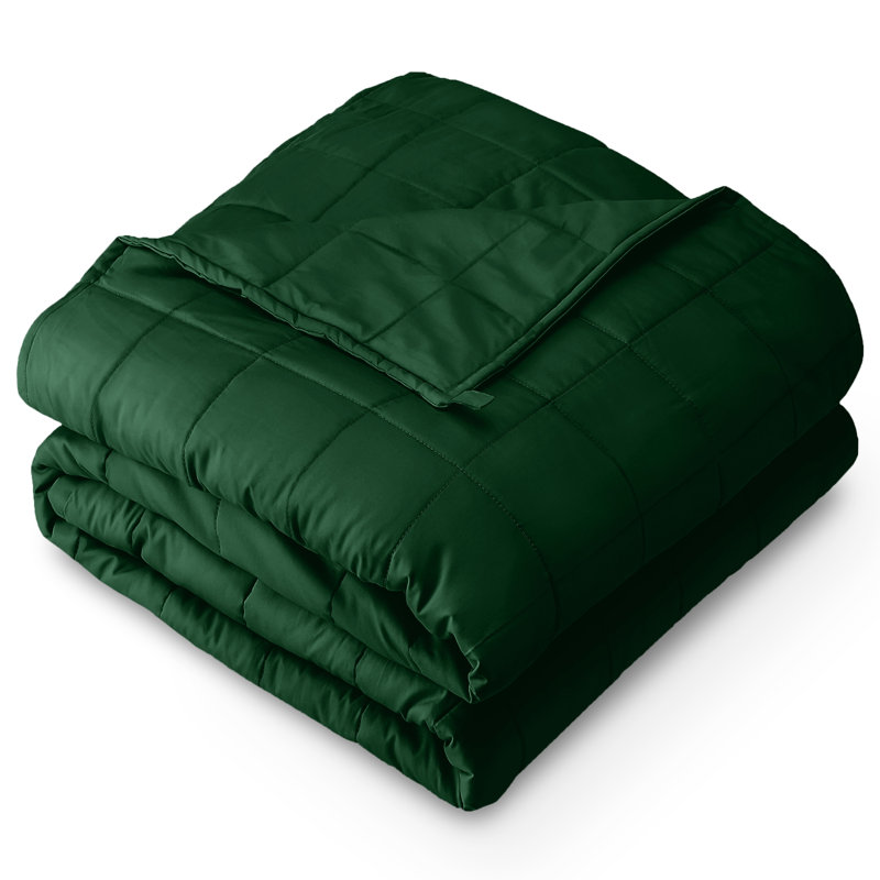 Couverture en coton sergé, l 40 po x L 60 po, 10 lb, Vert forêt