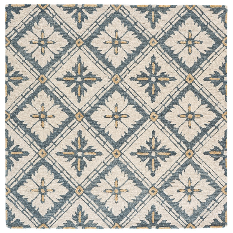 Metro 395 Hand Tufted 80% Wool; 20% Cotton Damask Rug, 6'-0" X 6'-0" Square