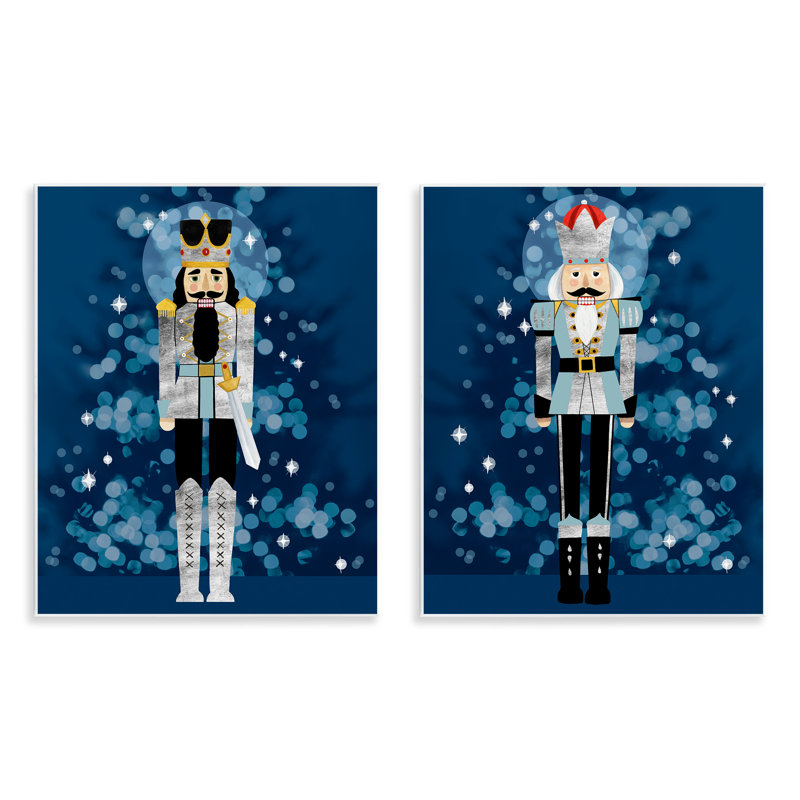 Blue Nutcracker Figures  2 PC Wall Plaque Art Set by Grace Popp