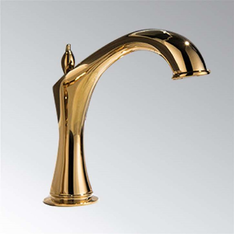 Commercial Widespread Automatic Faucet Sleek Touchless Design for Professional Settings, Gold