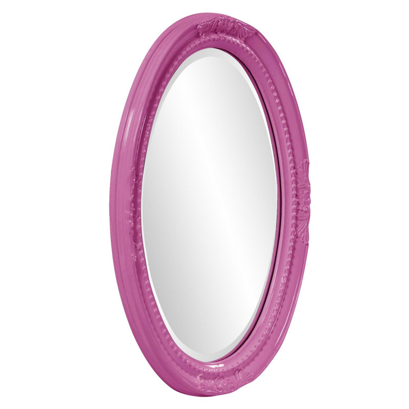 Traditional Beveled Wall and Accent Mirror, Hot Pink