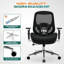Grand et grand fauteuil de bureau avec coussin de siège large et épais pour les personnes lourdes Chaises de bureau ergonomiques en maille d'ordinateur avec accoudoirs 4D, support lombaire réglable pour adultes 8 heures de travail