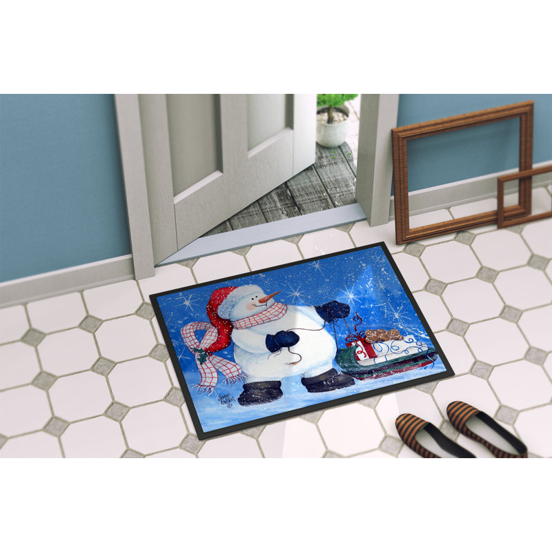 Charmine Non-Slip Christmas Outdoor Doormat, Rectangle 2' x 3'