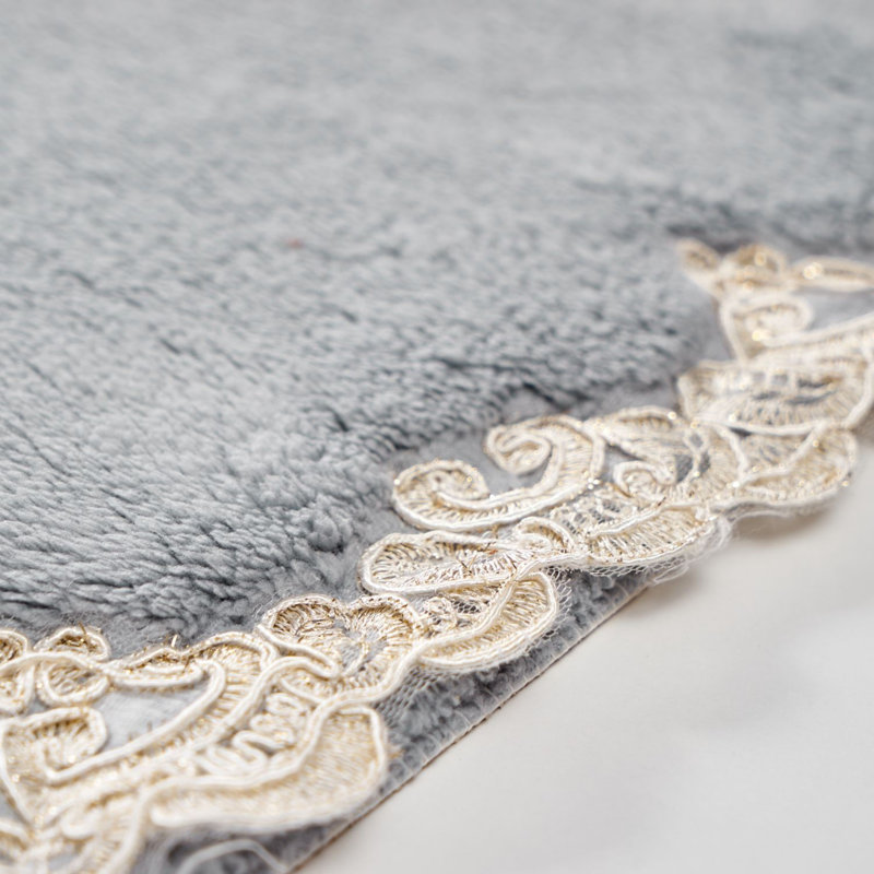 Luxury Bathmat Set (2 Pieces) - Grey, 19.7 x 23.6 inches & 23.6 x 39.4 inches | 100% Polyester, 1500 g/m², 0.6 in Pile Height | Non-Slip Underside, Antibacterial, Easy Clean | Machine Washable at 86°F, Perfect for Bathrooms