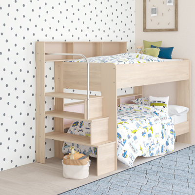Hythe European Single (90 x 200cm) Standard Bunk Bed with Bookcase