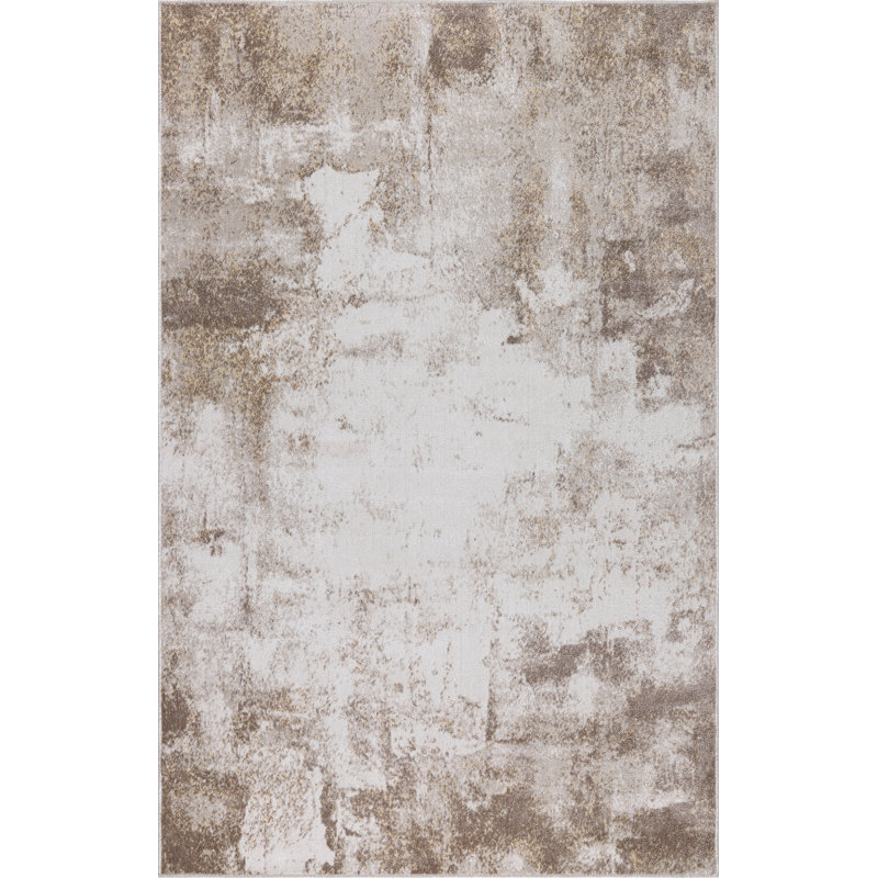 Machine Washable Avery Brown/Ivory Rug, Rectangle 6'6" x 9'6"