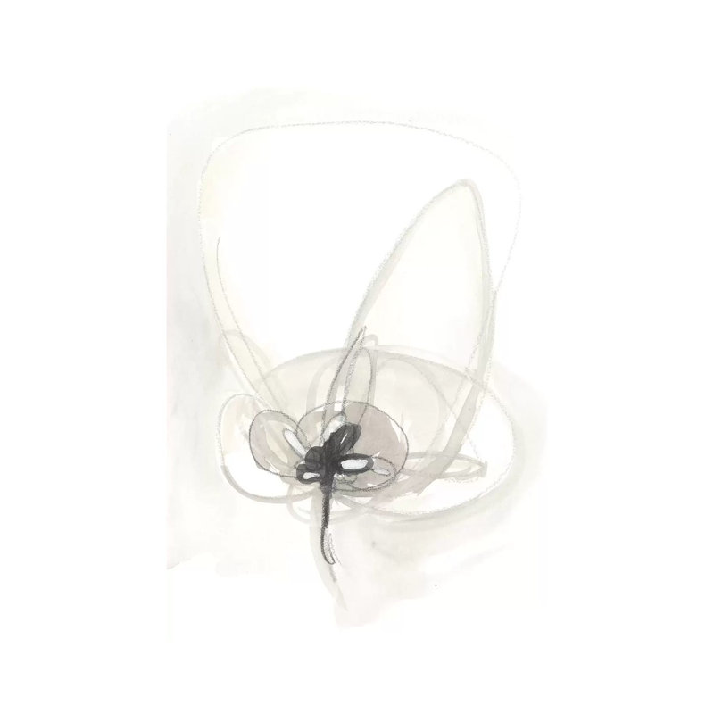 Neutral Floral Gesture IV by June Erica Vess - Wrapped Canvas Painting, 20.32 cm H x 30.48 cm W