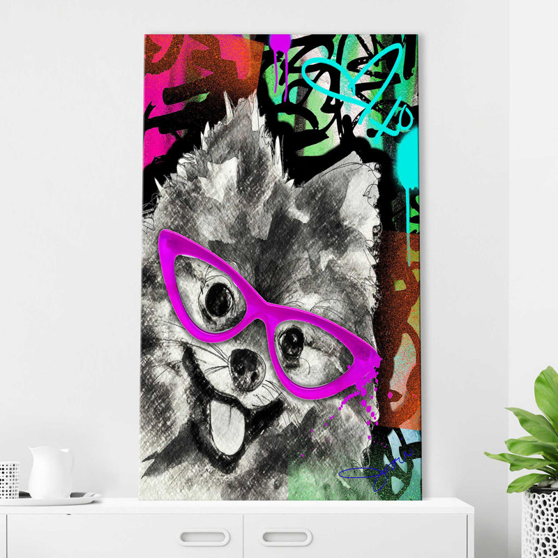 Pomeranian (Vertical) par By Jodi - impression, Toile tendue, H 30 po x l 18 po x P 1 po