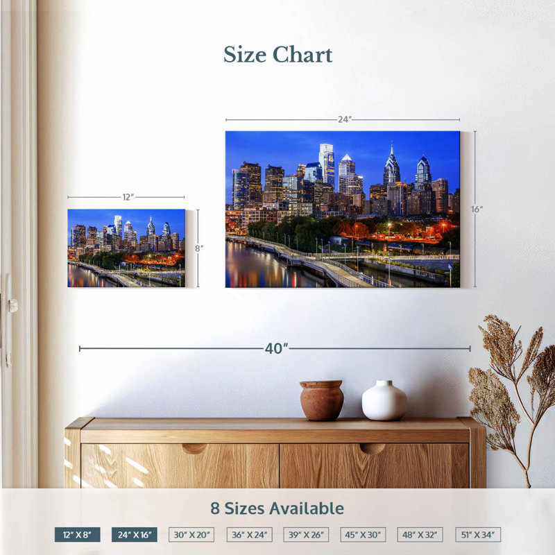 Ravi Philadelphia Blue Hour, 16" H x 24" W