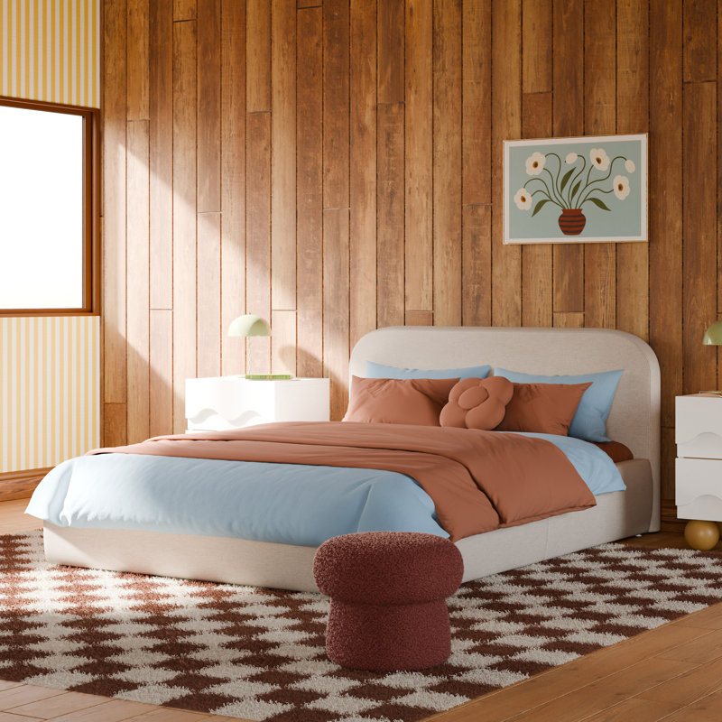 Nara Twin Bed, Performance Ivory Boucle, Full
