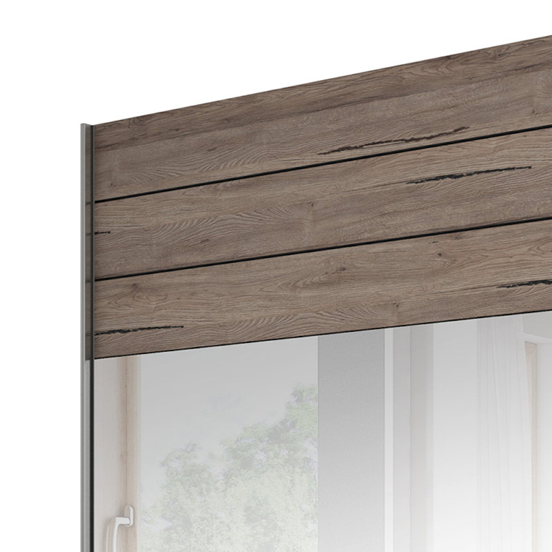 Gundelinda 2 Door Manufactured Wood Wardrobe, H210 x W200 x D61cm, Middle Mirror
