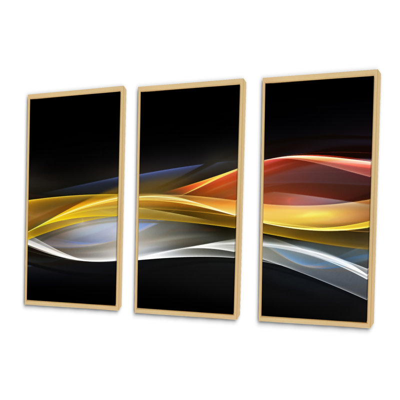 Ensemble de 3 toiles abstraites sur toile 3D, L 48 po x H 32 po, Brun