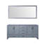 Meuble-lavabo double gris foncé de 72 po X P 22 po D et 28 po Miroir-117984771