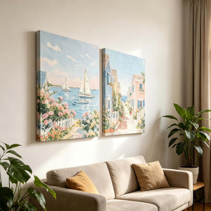 2 Piece Wrapped Canvas Print, 60 cm H x 40 cm W
