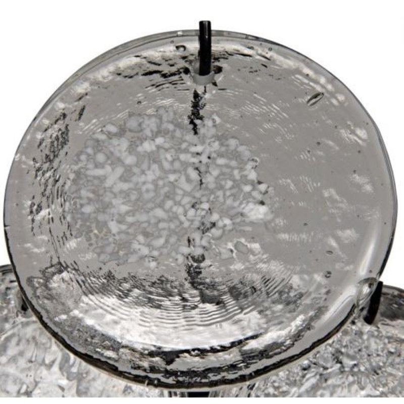 Lustre 12 lumières Baddeley, H 12 po x l 22 po x P 22 po, Verre craquelé transparent, Argent vieilli