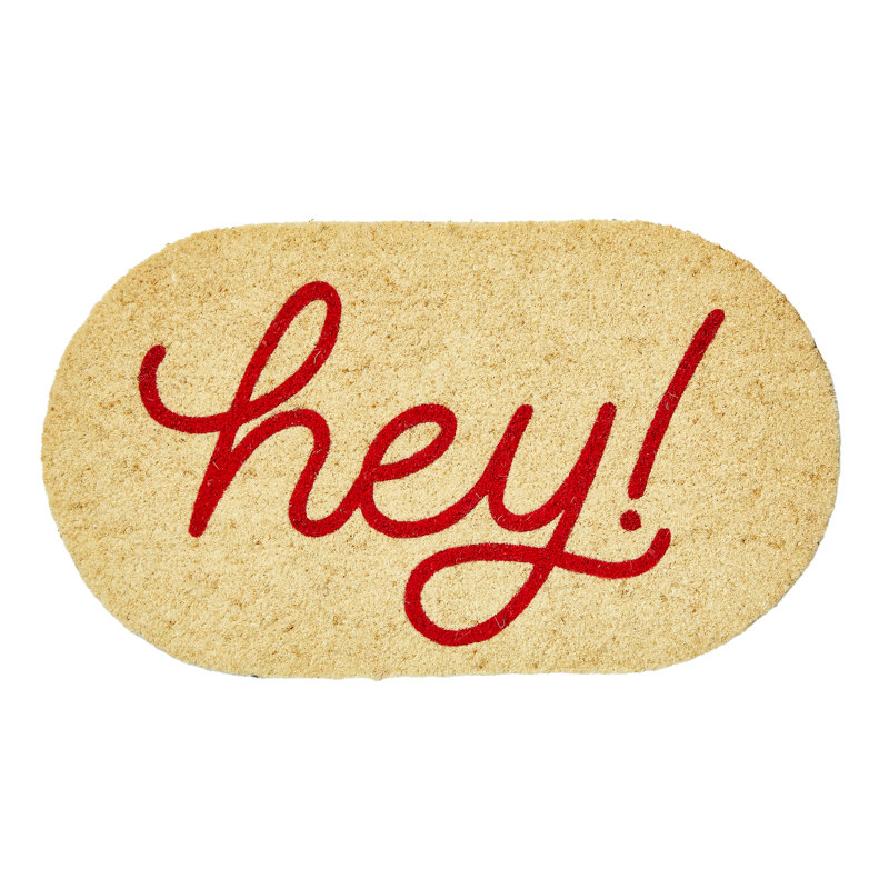 Hey Shaped Non-Slip Coir Door Mat