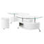 Ensemble de table basse et tabourets 3 pièces blanc ultrabrillant