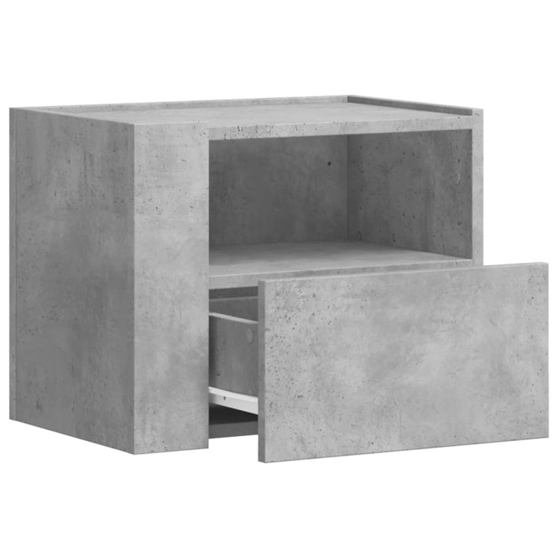 Prisilla 45cm W Manufactured Wood Bedside Table, Concrete Grey