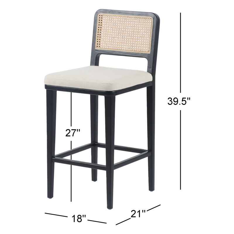 Townsend Veka Savile Flax/Brushed Ebony Bar Stool, Counter Stool (27” Seat Height)
