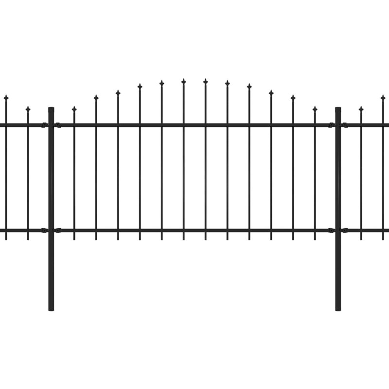 Clôture en métal noir Kimmswick, H 4,11 pi x l 16,7 pi