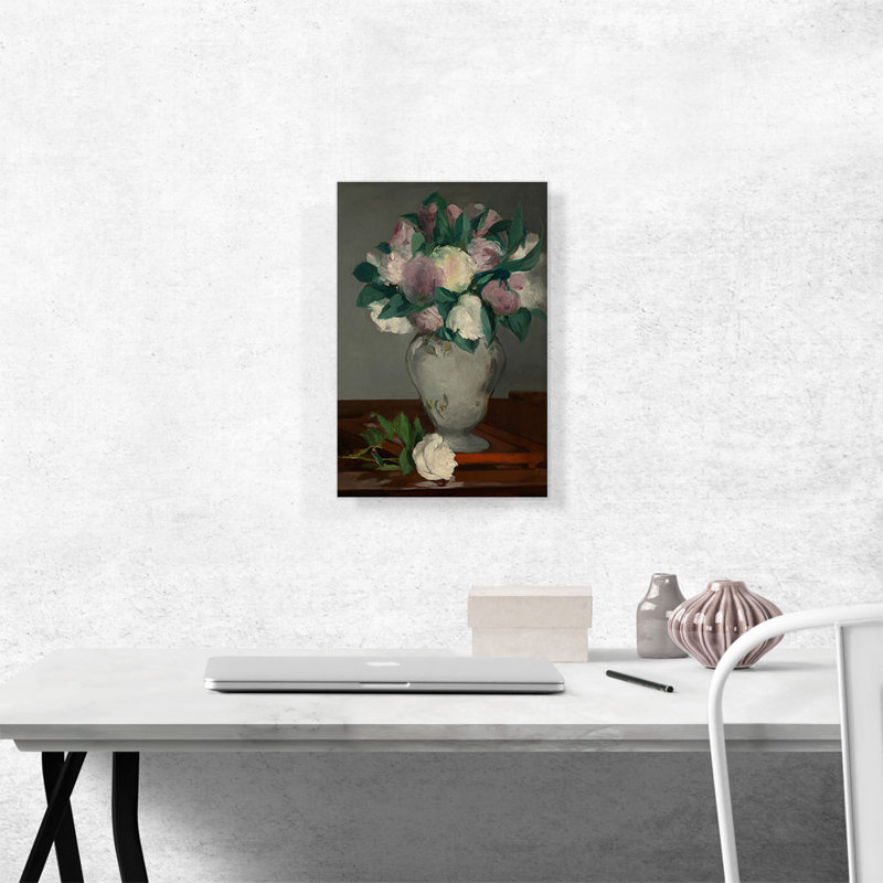 "Pivoines 1865" par Edward Manet, reproduction d'art sur toile tendue, H 18 po x l 12 po x 1,5 po