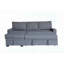 Canapé-lit modulaire moderne en flanelle de tissu l 90,5 po avec méridienne avec rangement à gauche