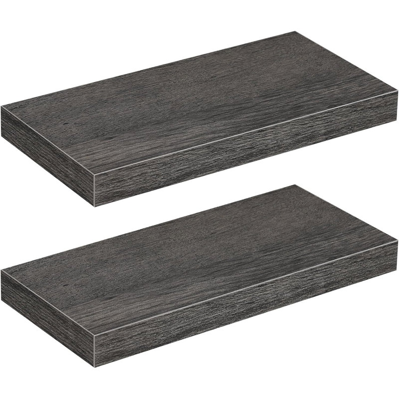 Floating Wall Shelves Set Of 2 With Invisible Brackets, 15.7 Inch Modern Hanging Shelves For Home Decor, Space-Saving Storage Solution For Bathroom, Bedroom, Kitchen, Living Room And Office